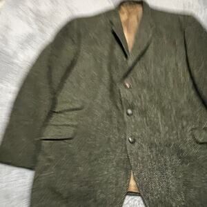 Burton x Harris Tweed blazer Mens 44 Vintage Green Sport Coat Jacket
